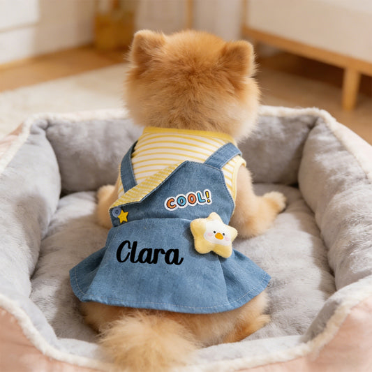 Personalized Name Pet Denim Overalls Dress | inCloth59
