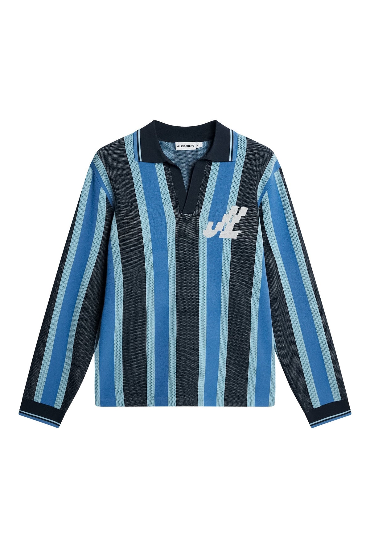 Silas Stripe Polo Knit / Navy