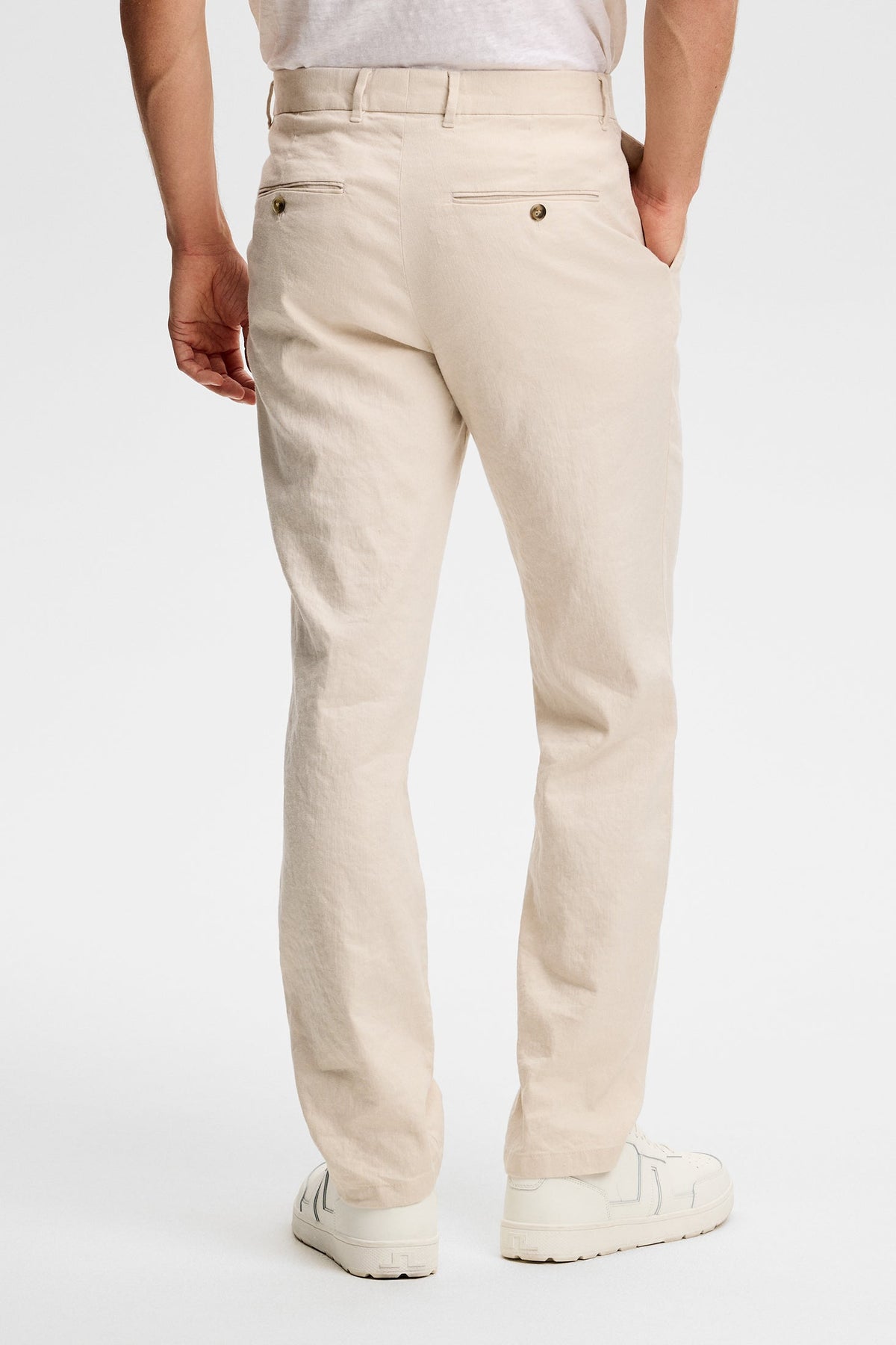 Logan Stretch Linen Pants / Moonbeam