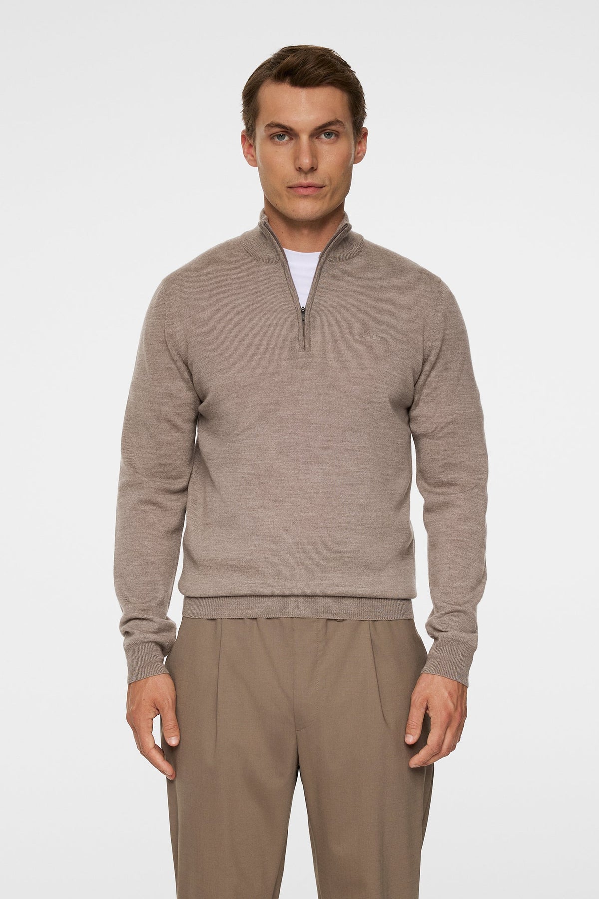 Kiyan Merino Quarter Zip / Brindle Melange