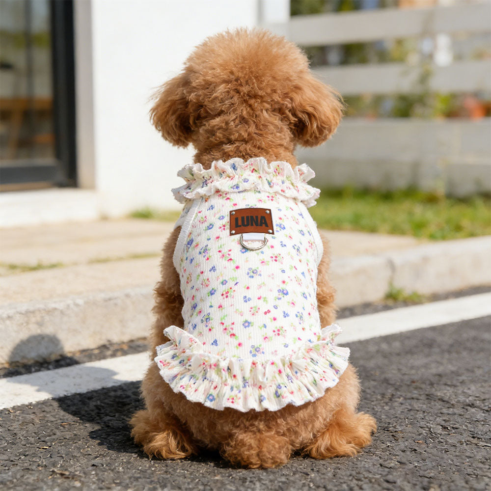Robe pour animaux de compagnie avec écusson en cuir personnalisé | inCloth32