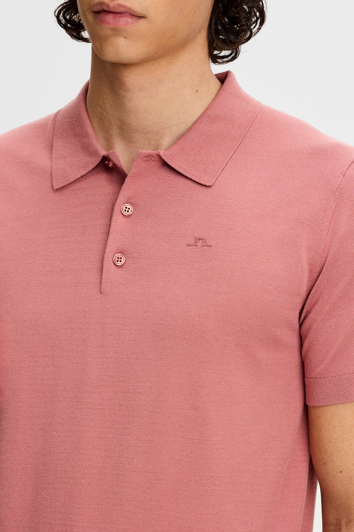 Ridge Knitted Polo / Withered Rose