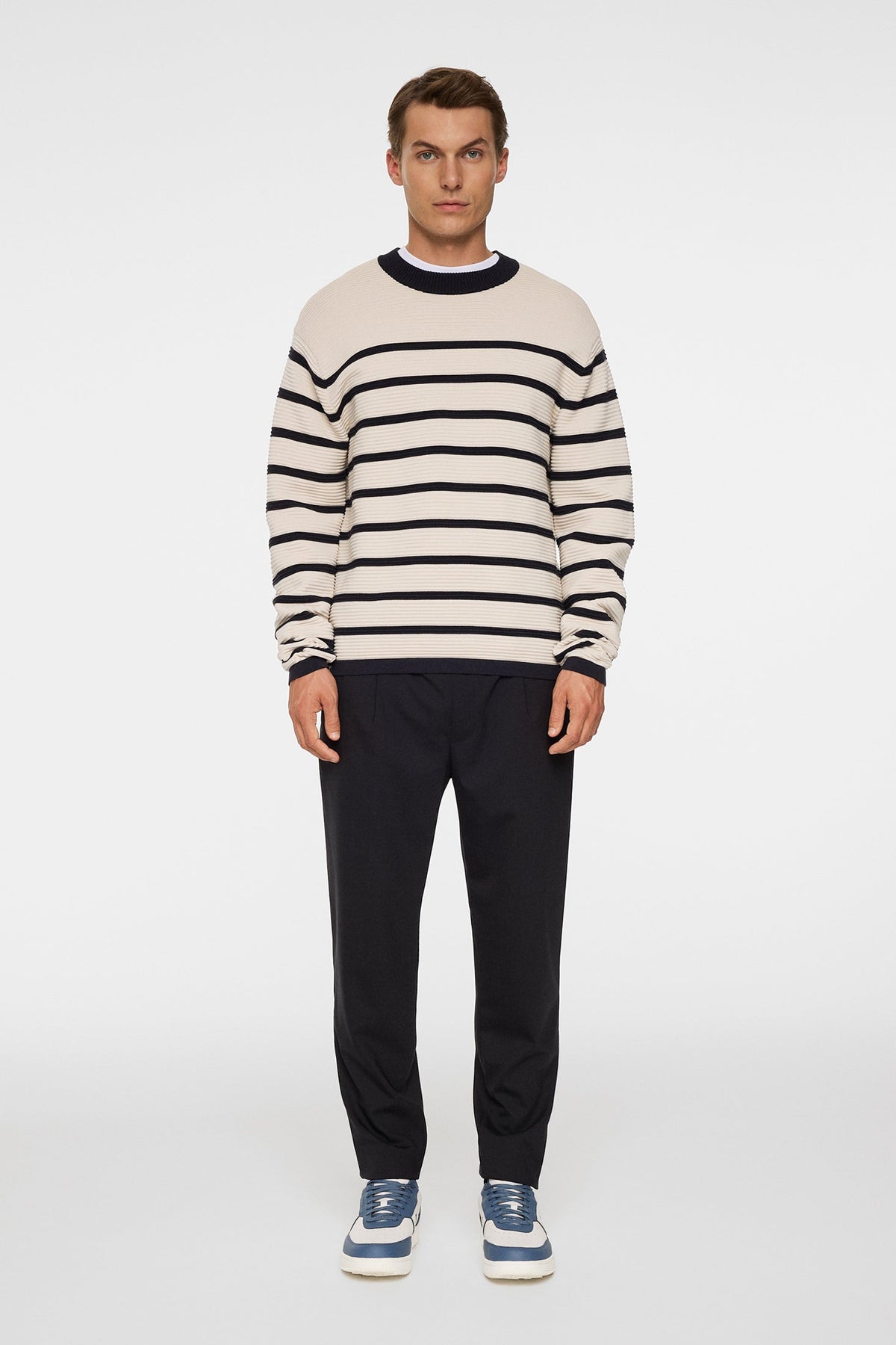 Sawyer Stripe Crew Neck / Moonbeam