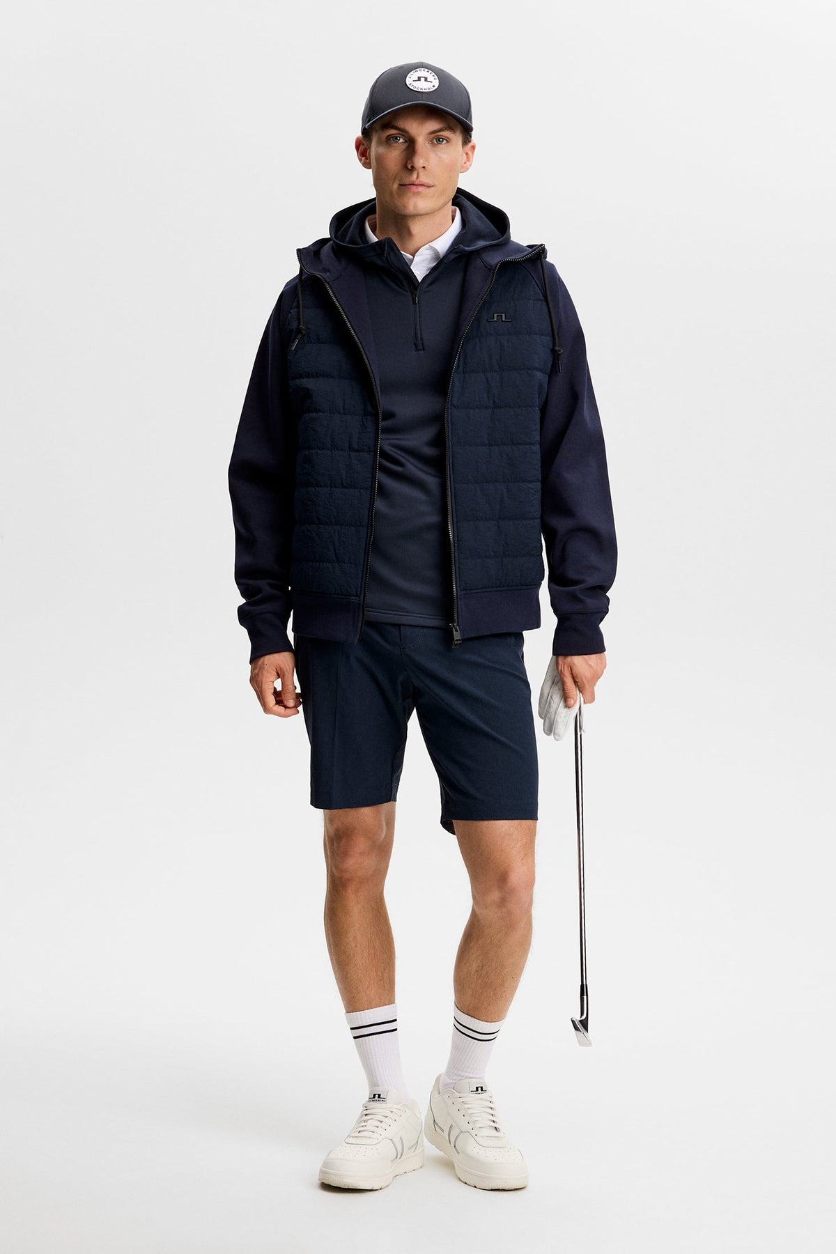 Aerial Quarter Zip Hood / Navy