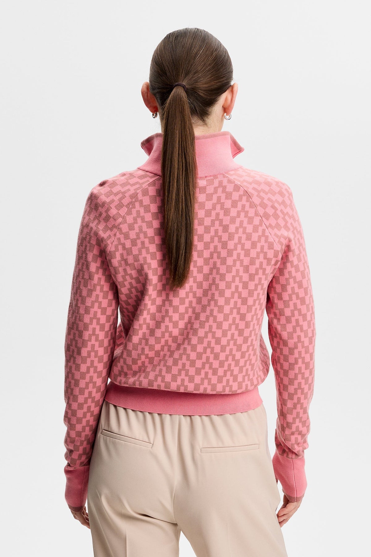Kerla Knitted Zip Sweater / Bridge Stack Rose M