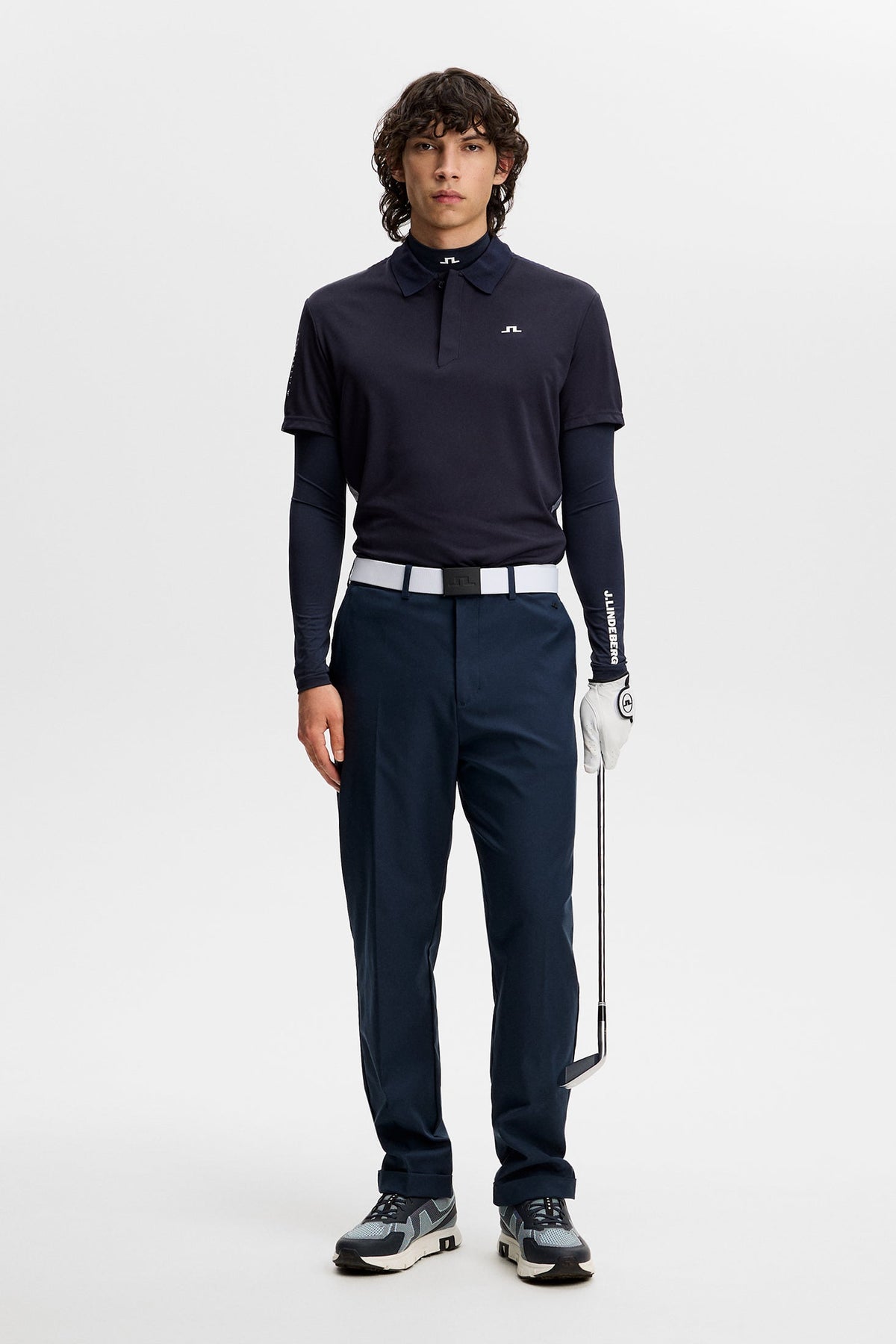 Neri Hybrid Knit Polo Shirt / Navy