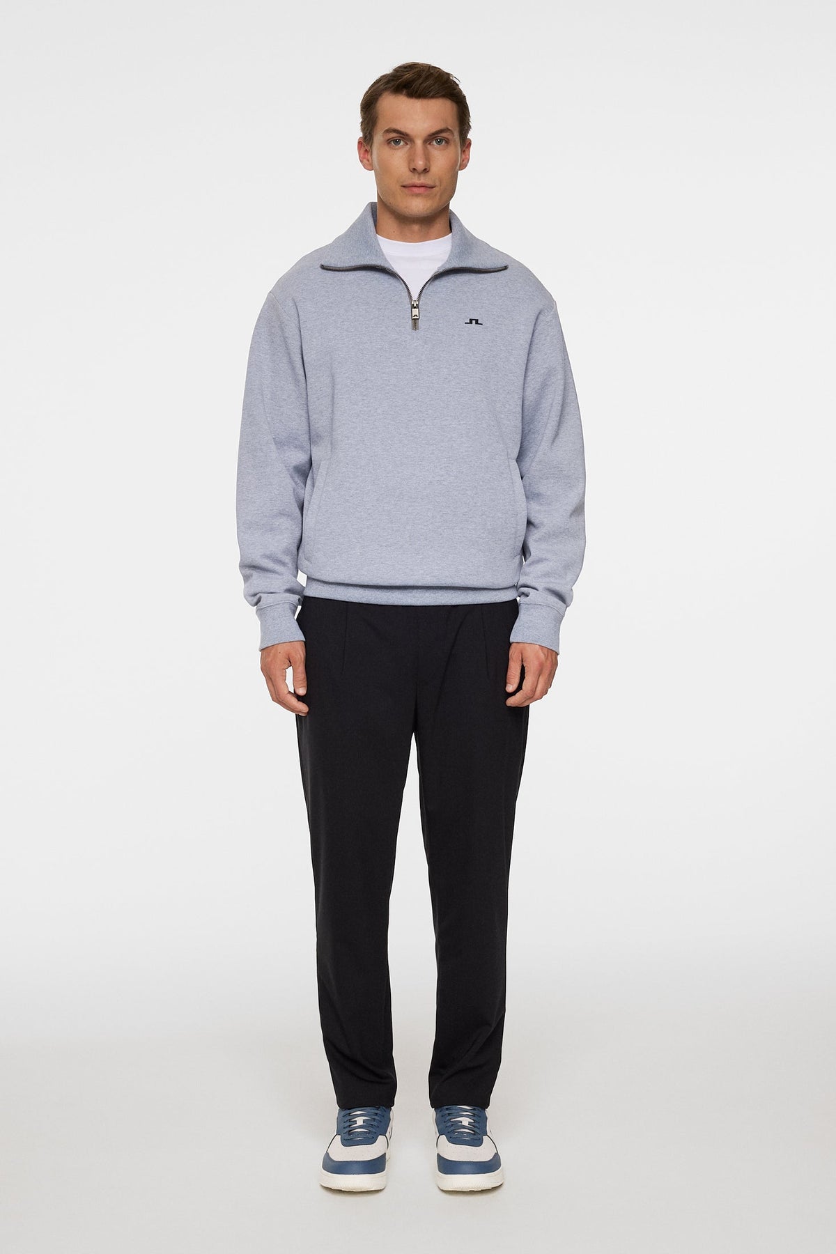 Callan quarter zip / Medium Grey Melange