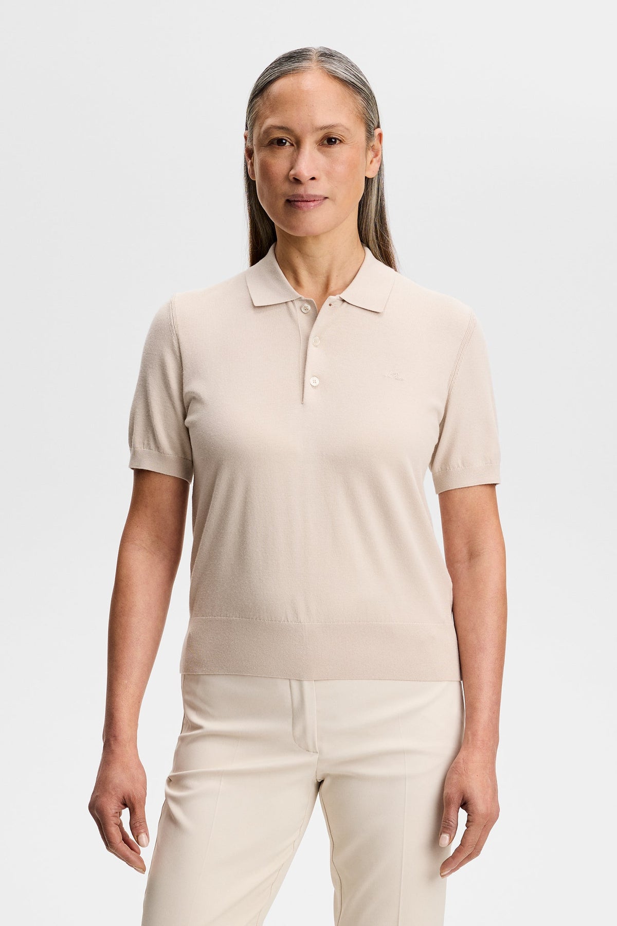 Blake SS Knit Polo / Moonbeam