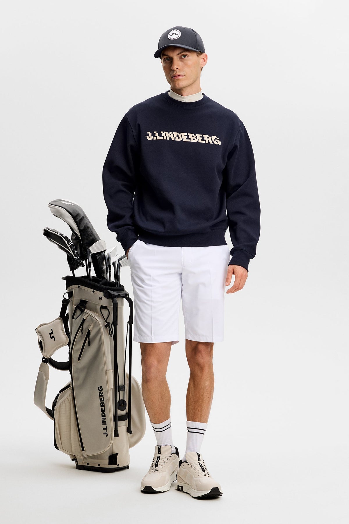 Club Printed  Crew Neck / Navy