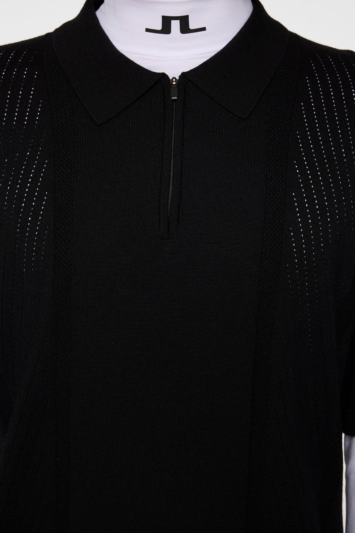 Remy Structure Zip Knit Polo / Black