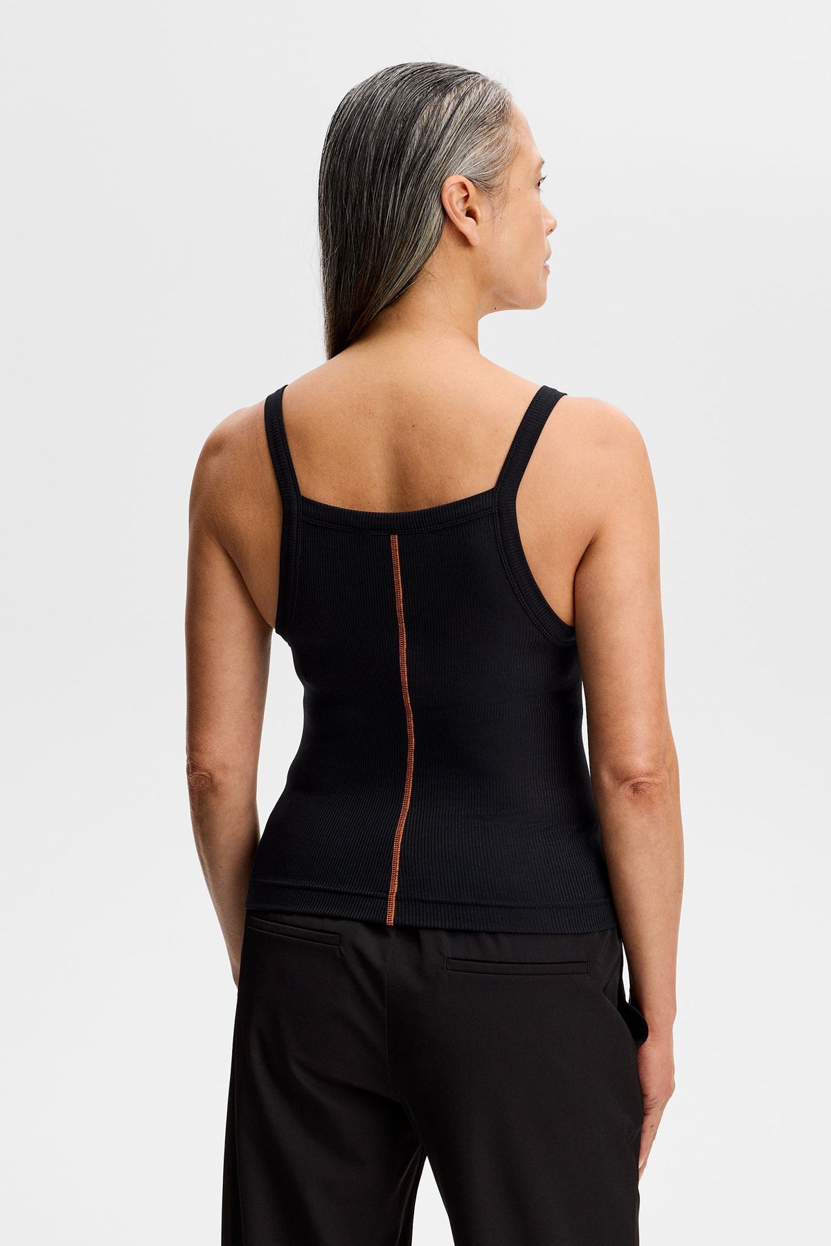 Meira Rib Tank Top / Black