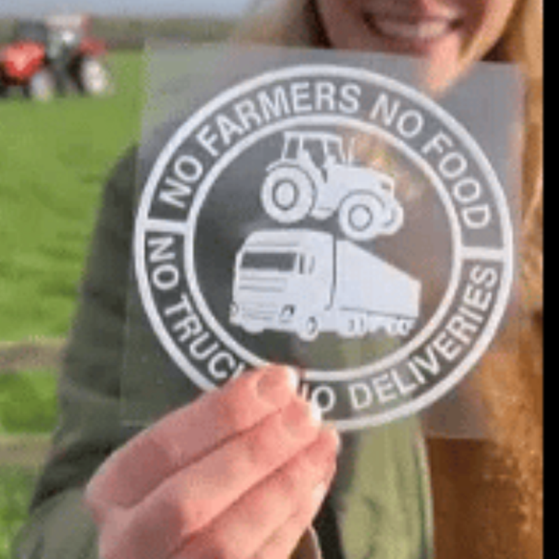 Autocollant Voiture : Pas de paysans, pas de nourriture - Pas de camions, pas de livraisons